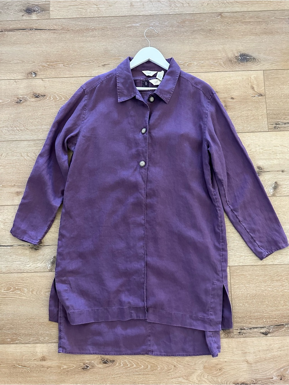 Vintage J.Jill 100% Linen Purple Dress Duster Set 10 Tall